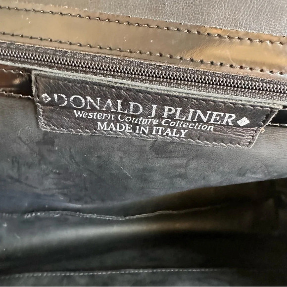 Donald Pliner Embossed Western Leather Earthy Tassel Shoulder Bag - Picture 11 of 17